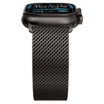 Bracelet de montre en acier inoxydable à mailles larges de style Milan avec fermoir métallique, compatible avec Apple Watch 46 mm / 49 mm / 45 mm / 44 mm