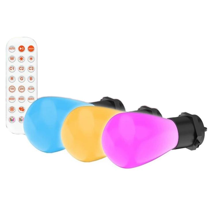 Guirlande lumineuse extérieure intelligente S14 RGBIC LED 12M 20 ampoules avec contrôle via application et commande vocale Bluetooth
