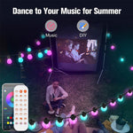Guirlande lumineuse extérieure intelligente S14 RGBIC LED 12M 20 ampoules avec contrôle via application et commande vocale Bluetooth