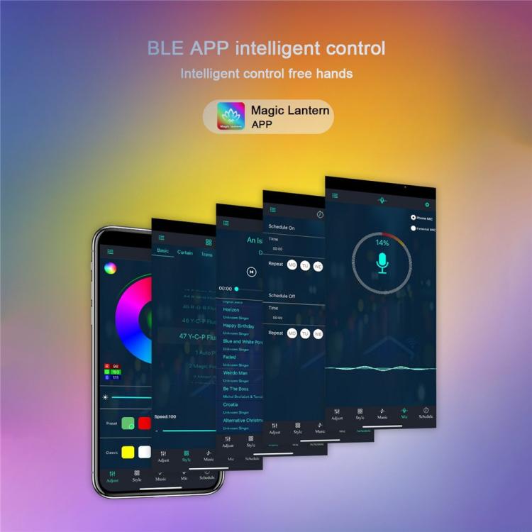 Guirlande lumineuse extérieure intelligente S14 RGBIC LED 12M 20 ampoules avec contrôle via application et commande vocale Bluetooth