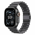 Bracelet de montre en acier inoxydable à boucle magnétique motif vagues océaniques, pour Apple Watch 46 mm / 49 mm / 45 mm / 44 mm