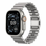 Bracelet de montre en acier inoxydable à boucle magnétique motif vagues océaniques, pour Apple Watch 46 mm / 49 mm / 45 mm / 44 mm