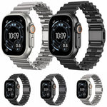 Bracelet de montre en acier inoxydable à boucle magnétique motif vagues océaniques, pour Apple Watch 46 mm / 49 mm / 45 mm / 44 mm