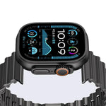 Bracelet de montre en acier inoxydable à boucle magnétique motif vagues océaniques, pour Apple Watch 46 mm / 49 mm / 45 mm / 44 mm