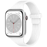 Bracelet de montre magnétique en silicone effet bois, fin et élégant, compatible avec Apple Watch 46 mm / 49 mm / 45 mm / 44 mm et Apple Watch 42 mm / 41 mm / 40 mm / 38 mm.