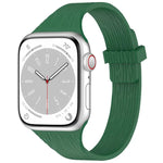 Bracelet de montre magnétique en silicone effet bois, fin et élégant, compatible avec Apple Watch 46 mm / 49 mm / 45 mm / 44 mm et Apple Watch 42 mm / 41 mm / 40 mm / 38 mm.