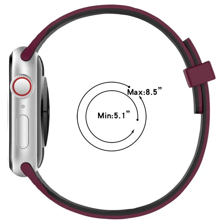 Bracelet de montre magnétique en silicone effet bois, fin et élégant, compatible avec Apple Watch 46 mm / 49 mm / 45 mm / 44 mm et Apple Watch 42 mm / 41 mm / 40 mm / 38 mm.