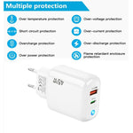 Chargeur compatible protocoles GaN 45W PD3.0 + QC3.0 pour ordinateurs portables / tablettes, prise EU, prise EU