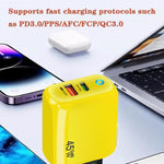 Chargeur compatible protocoles GaN 45W PD3.0 + QC3.0 pour ordinateurs portables / tablettes, prise EU, prise EU