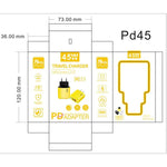 Chargeur compatible avec protocoles GaN 45W PD3.0 + QC3.0 pour ordinateurs portables / tablettes, prise US, prise US