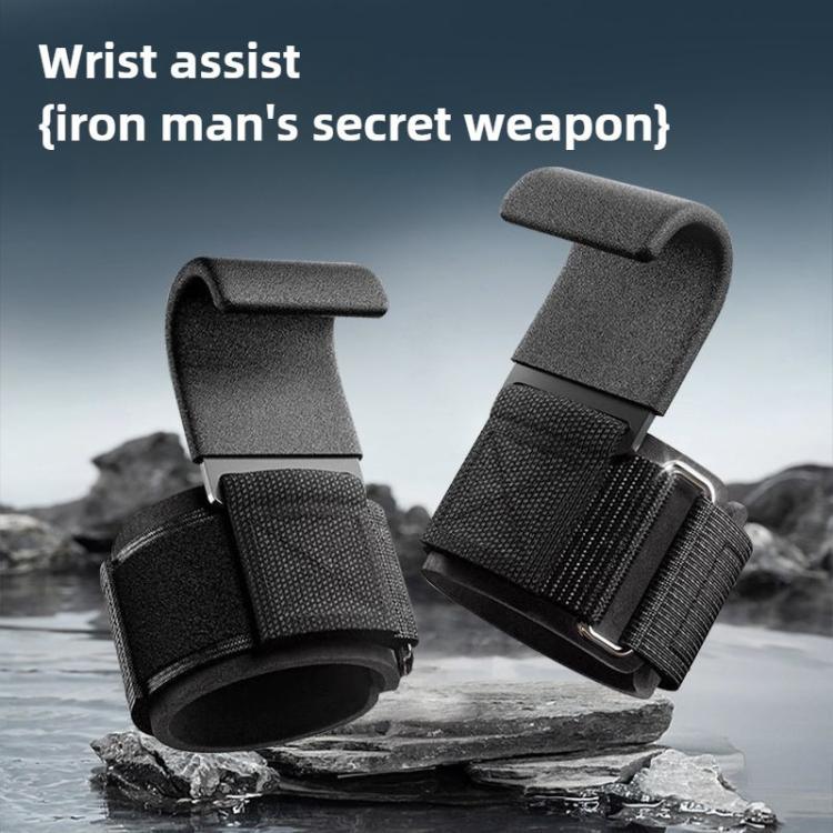 1 Pair Fitness Steel Plate Assist Hook Wristband