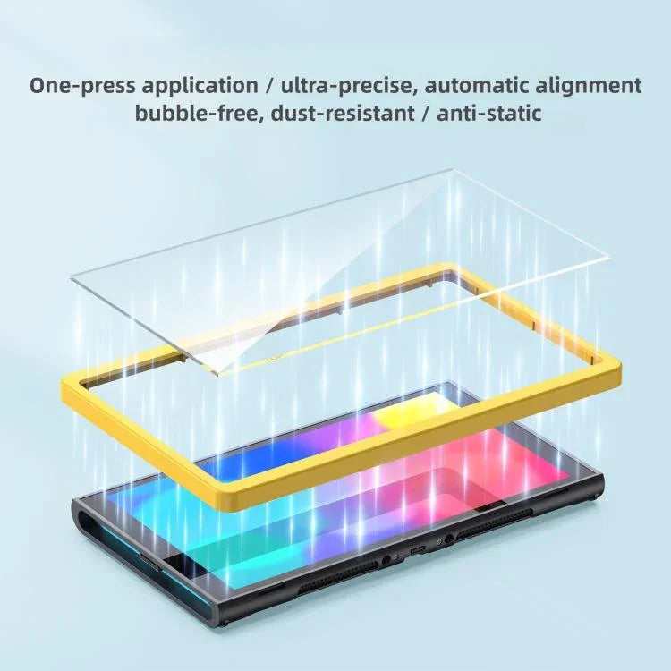 Ensemble de Protection d’Écran en Verre Trempé 2 Pièces + Cadre d’Alignement, Pour Nintendo Switch 2