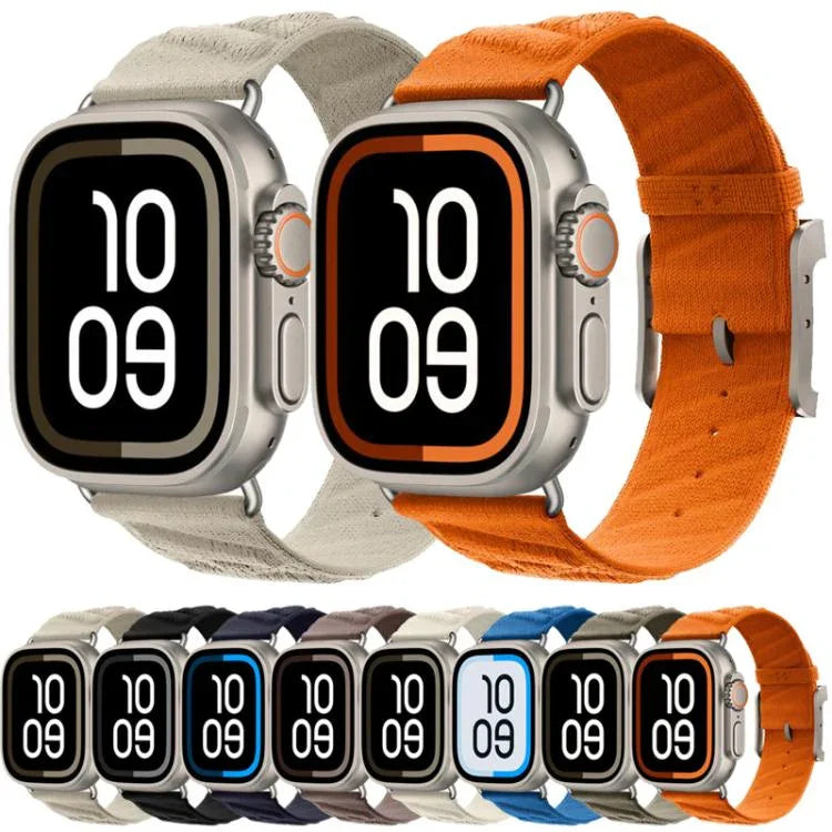 Bracelet de montre en nylon sergé Style H, pour Apple Watch 46 mm / 49 mm / 45 mm / 44 mm, pour Apple Watch 42 mm / 41 mm / 40 mm / 38 mm