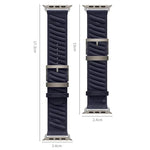 Bracelet de montre en nylon sergé Style H, pour Apple Watch 46 mm / 49 mm / 45 mm / 44 mm, pour Apple Watch 42 mm / 41 mm / 40 mm / 38 mm