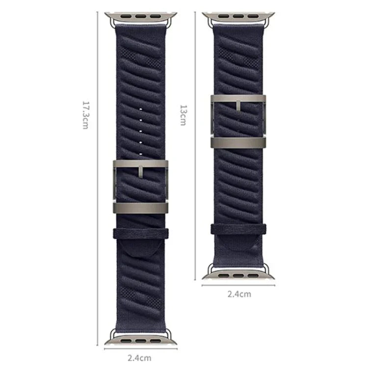 Bracelet de montre en nylon sergé Style H, pour Apple Watch 46 mm / 49 mm / 45 mm / 44 mm, pour Apple Watch 42 mm / 41 mm / 40 mm / 38 mm