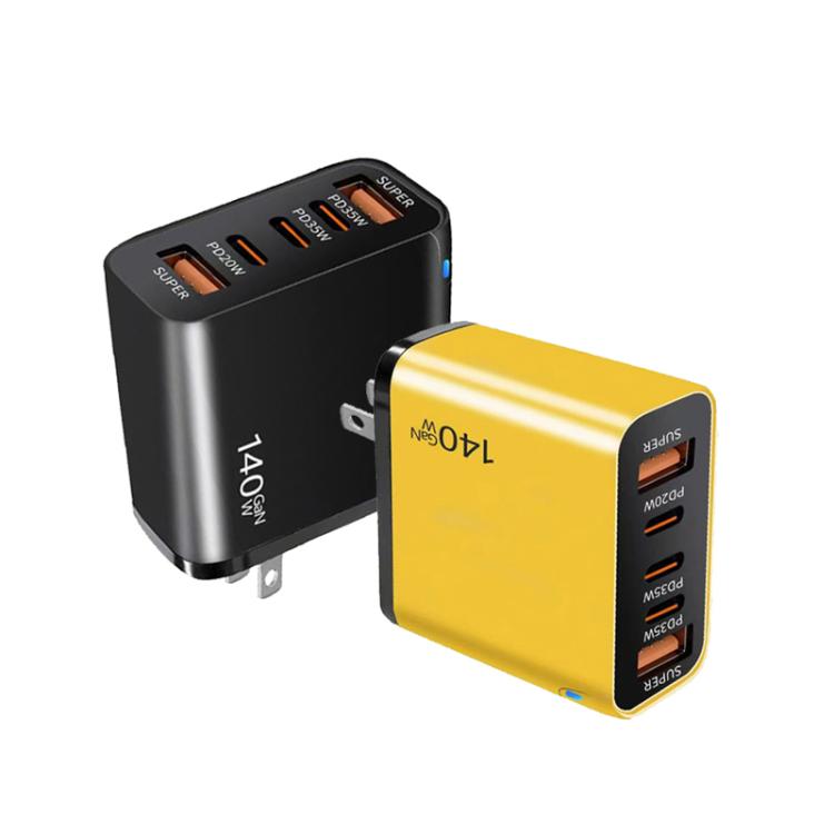 Chargeur multi-port TE-PD43 Type-C x 3, USB-A x 2 pour téléphones mobiles / tablettes, prise US, prise US