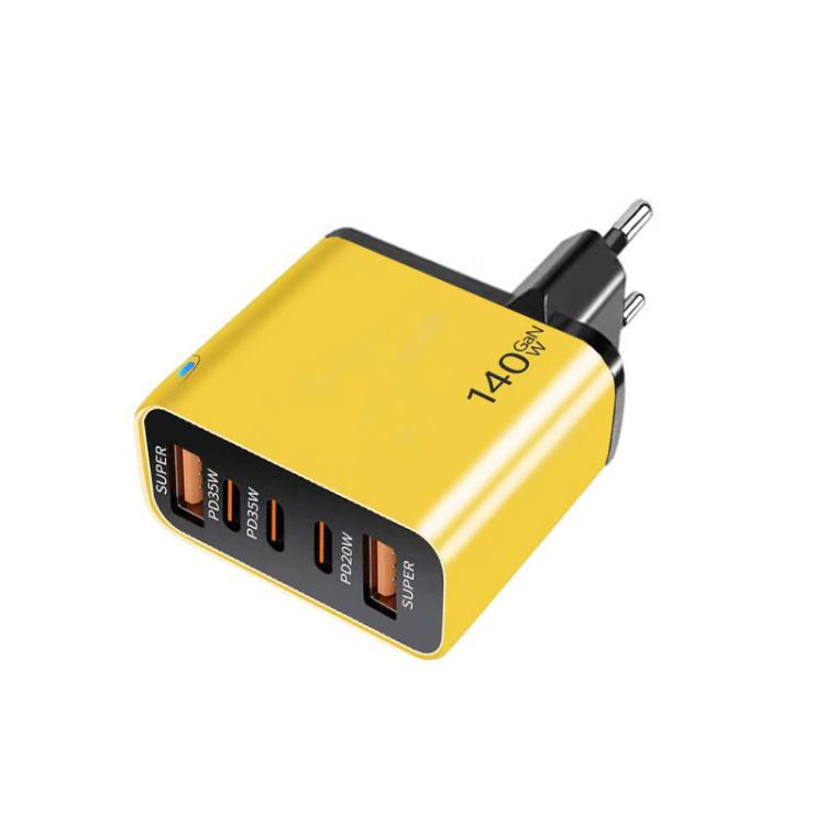 Chargeur multi-port TE-PD43 Type-C x 3, USB-A x 2 pour téléphones mobiles / tablettes, prise EU, prise EU