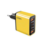 Chargeur multi-port TE-PD43 Type-C x 3, USB-A x 2 pour téléphones mobiles / tablettes, prise EU, prise EU
