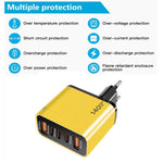 Chargeur multi-port TE-PD43 Type-C x 3, USB-A x 2 pour téléphones mobiles / tablettes, prise EU, prise EU