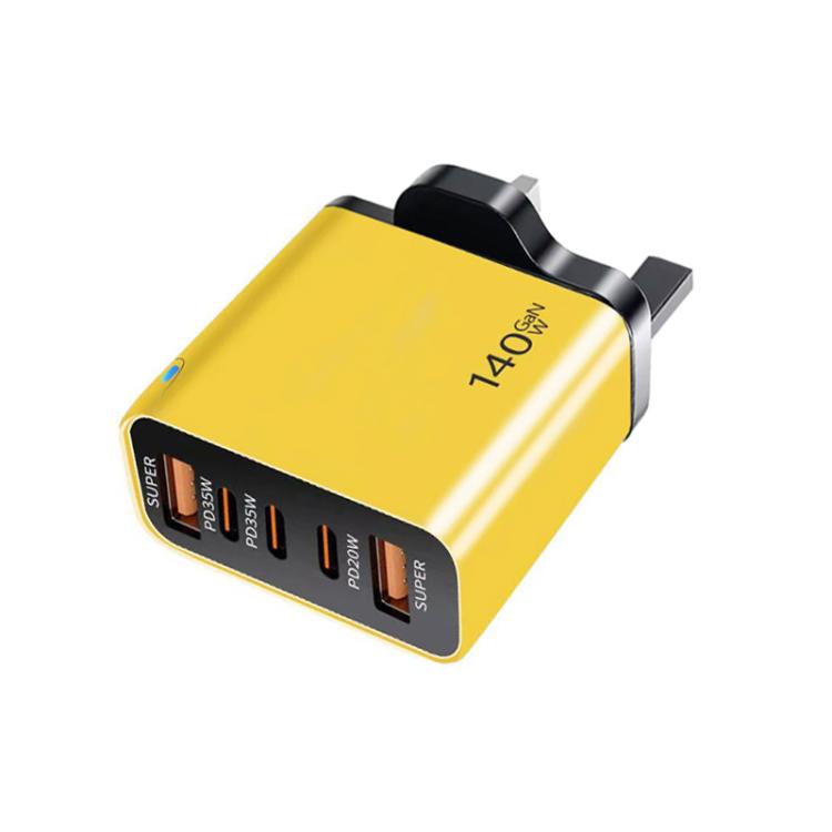 Chargeur multi-port TE-PD43 Type-C x 3, USB-A x 2 pour téléphones mobiles / tablettes, prise UK, prise UK