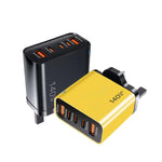 Chargeur multi-port TE-PD43 Type-C x 3, USB-A x 2 pour téléphones mobiles / tablettes, prise UK, prise UK