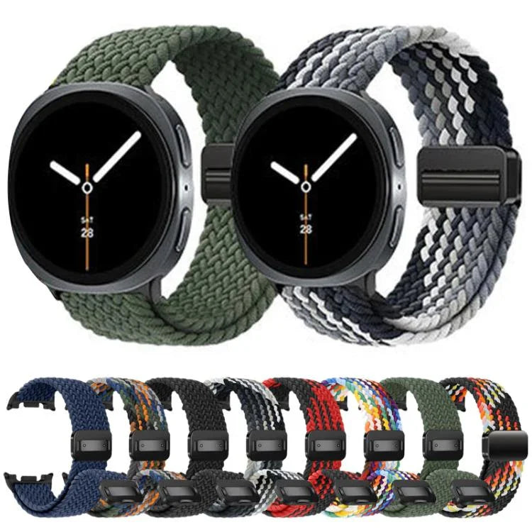 Bracelet de montre en nylon tressé avec fermeture magnétique et élastique, pour Samsung Galaxy Watch8 / Watch8 Classic