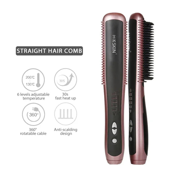 K-SKIN KD388A Peignes Lisseurs Électriques en Céramique PTC Chauffants Soin Capillaire Peigne de Coiffage Auto-Masseur Lisseurs
