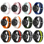 Silver Buckle Vertical Stripe Two Color Silicone Watch Band, For Samsung Galaxy Watch8 / Watch8 Classic