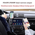 Chargeur de voiture à charge rapide double port Type-C x 2 TE-P66 75W avec câble de données Type-C vers Type-C / 8 broches, TE-P66 avec câble