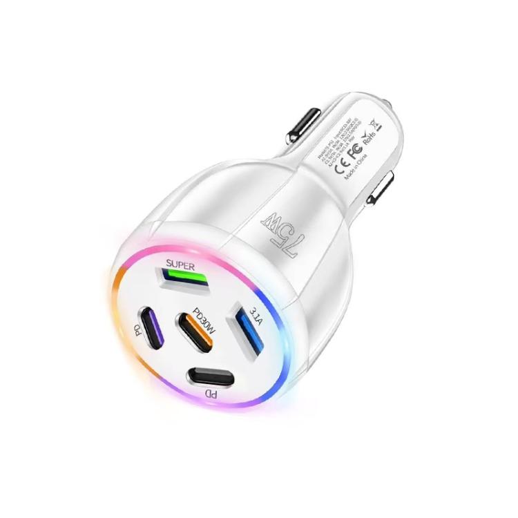 TE-P51 75W USB-C x 3 + USB x 2 Chargeur de voiture multi-ports, TE-P51