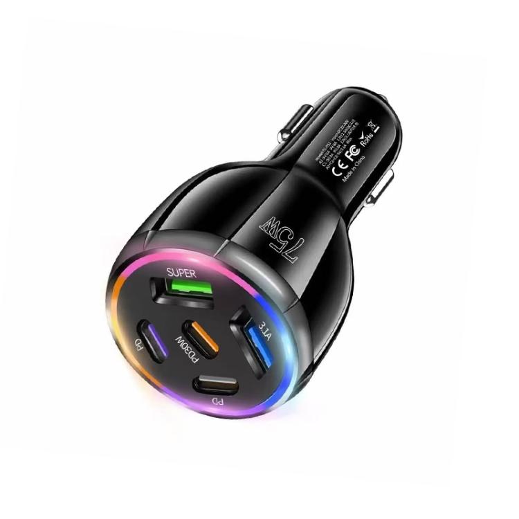 TE-P51 75W USB-C x 3 + USB x 2 Chargeur de voiture multi-ports, TE-P51