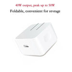 Chargeur pliable A3365 PD40W USB-C / Type-C avec câble de données Type-C vers Type-C, prise US, prise US + câble Type-C 1m, prise US + câble Type-C 2m