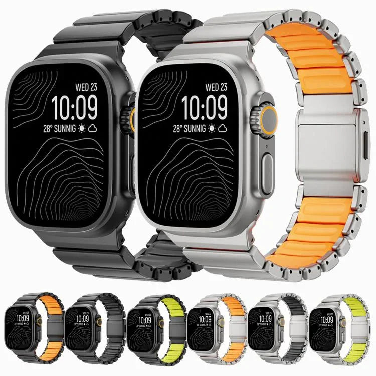 Bracelet de montre Norman en titane avec boucle magnétique, compatible avec Apple Watch 46 mm / 49 mm / 45 mm / 44 mm