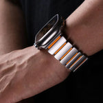 Bracelet de montre Norman en titane avec boucle magnétique, compatible avec Apple Watch 46 mm / 49 mm / 45 mm / 44 mm
