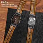 Bracelet de montre en cuir style armure, pour Apple Watch 46 mm / 49 mm / 45 mm / 44 mm