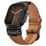 Bracelet de montre en cuir style armure, pour Apple Watch 46 mm / 49 mm / 45 mm / 44 mm