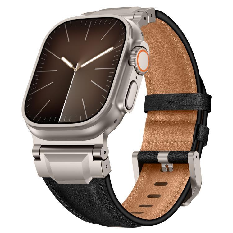 Bracelet de montre en cuir style armure, pour Apple Watch 46 mm / 49 mm / 45 mm / 44 mm