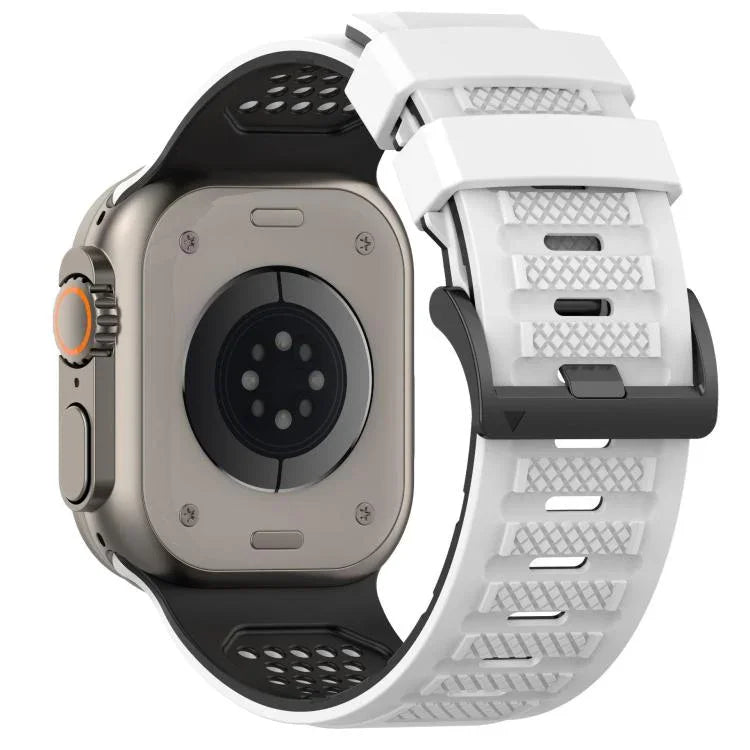 Bracelet de montre en silicone respirant Check Design, pour Apple Watch 46 mm / 49 mm / 45 mm / 44 mm
