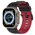 Bracelet de montre en silicone respirant Check Design, pour Apple Watch 46 mm / 49 mm / 45 mm / 44 mm