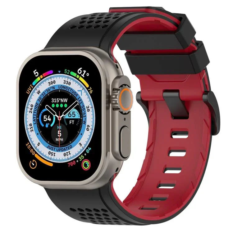 Bracelet de montre en silicone respirant Check Design, pour Apple Watch 46 mm / 49 mm / 45 mm / 44 mm