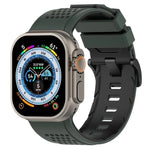 Bracelet de montre en silicone respirant Check Design, pour Apple Watch 46 mm / 49 mm / 45 mm / 44 mm
