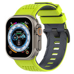 Bracelet de montre en silicone respirant Check Design, pour Apple Watch 46 mm / 49 mm / 45 mm / 44 mm