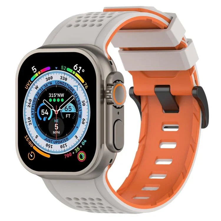 Bracelet de montre en silicone respirant Check Design, pour Apple Watch 46 mm / 49 mm / 45 mm / 44 mm