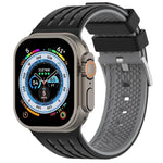Bracelet de montre en silicone respirant bicolore à trous verticaux, pour Apple Watch 46 mm / 49 mm / 45 mm / 44 mm