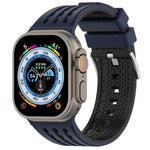 Bracelet de montre en silicone respirant bicolore à trous verticaux, pour Apple Watch 46 mm / 49 mm / 45 mm / 44 mm