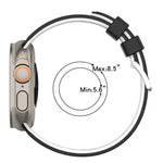 Bracelet de montre en silicone respirant bicolore à trous verticaux, pour Apple Watch 46 mm / 49 mm / 45 mm / 44 mm