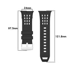 Bracelet de montre en silicone respirant bicolore à trous verticaux, pour Apple Watch 46 mm / 49 mm / 45 mm / 44 mm