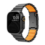Bracelet de montre Turtle Buckle bicolore en titane et silicone, pour Apple Watch 46 mm / 49 mm / 45 mm / 44 mm