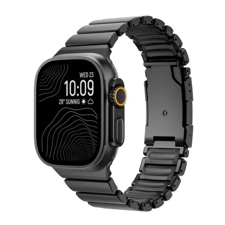 Bracelet de montre Turtle Buckle bicolore en titane et silicone, pour Apple Watch 46 mm / 49 mm / 45 mm / 44 mm
