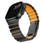 Bracelet de montre Turtle Buckle bicolore en titane et silicone, pour Apple Watch 46 mm / 49 mm / 45 mm / 44 mm